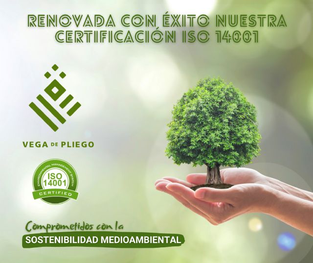 Vega de Pliego ha renovado con éxito la certificación en la norma ISO 14001